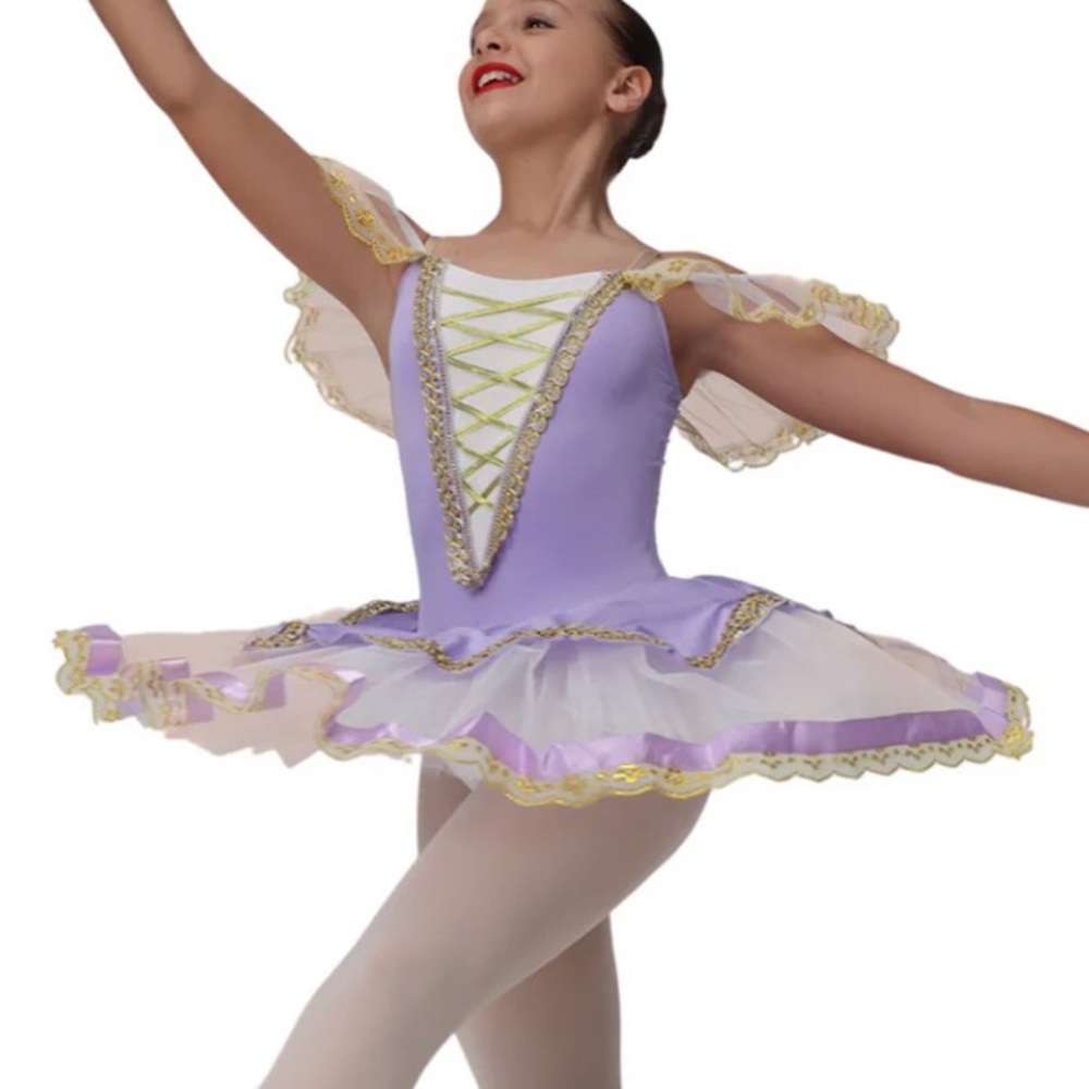 Stardom Purple Flat Tutu Dance Costume